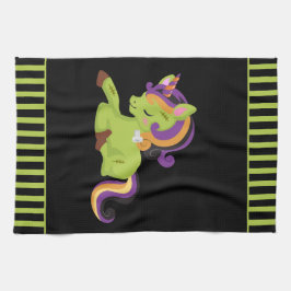 Niedlich Frankenstein Unicorn Halloween Küchentuch