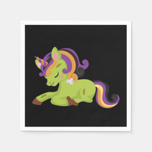 Niedlich Frankenstein Unicorn Halloween Serviette