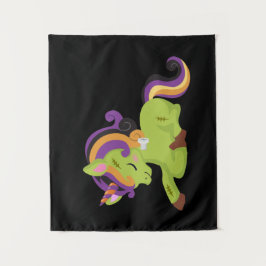Niedlich Frankenstein Unicorn Halloween Wandteppich