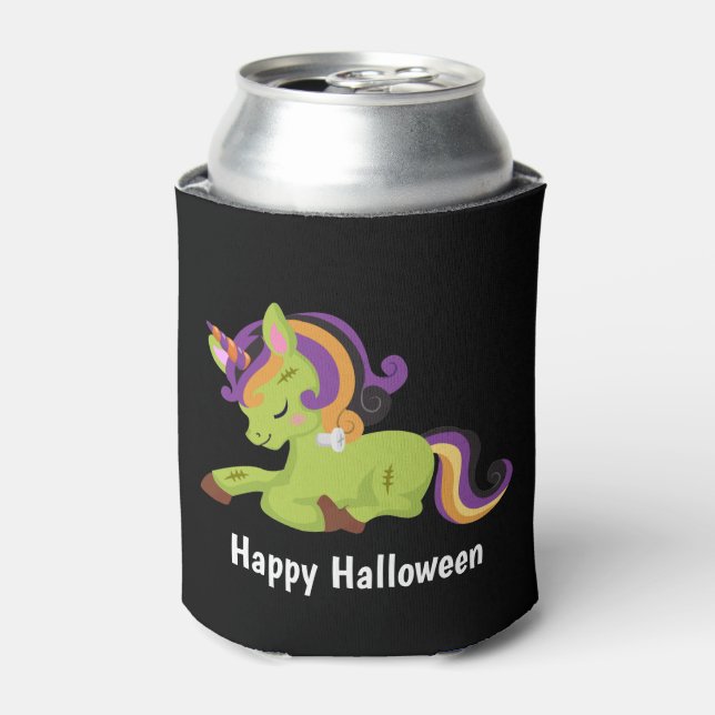 Niedlich Frankenstein Unicorn Happy Halloween Dosenkühler (Kanne Vorderseite)