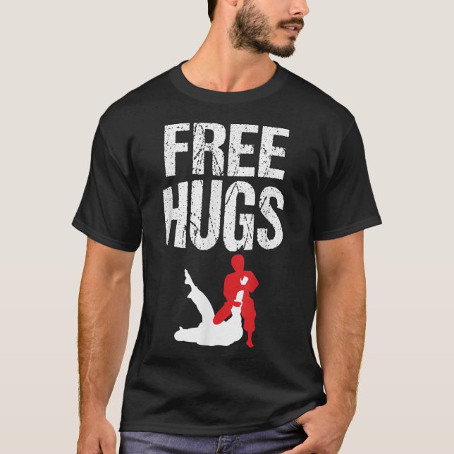 Niedlich Free Hugs Jiu Jitsu BJJ Martial Arts T-Shirt (Vorderseite)