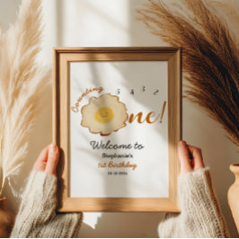 Niedlich Fried Ei 1. Geburtstag Begrüßungszeichen Poster