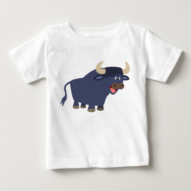 Niedlich Friendly Cartoon Bull Baby T - Shirt (Vorderseite)