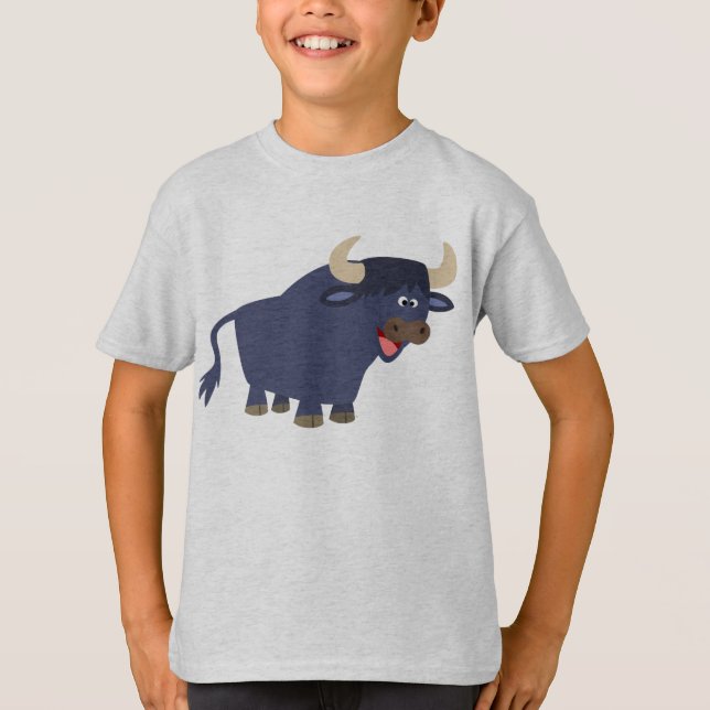 Niedlich Friendly Cartoon Bull Children T - Shirt (Vorderseite)