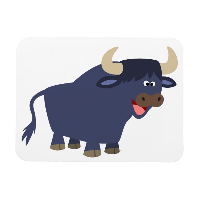 Niedlich Friendly Cartoon Bull Flexible Magnet (Horizontal)