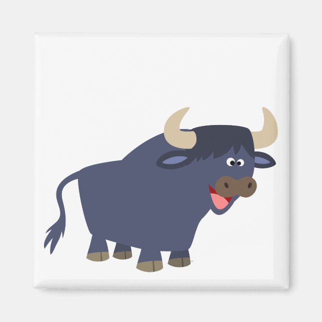 Niedlich Friendly Cartoon Bull Magnet (Vorne)