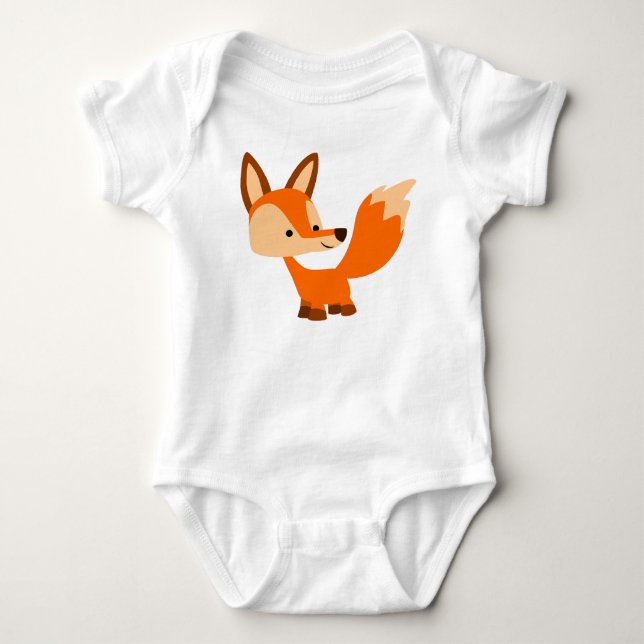Niedlich Friendly Cartoon Fox Baby Bodysuit Baby Strampler (Vorderseite)