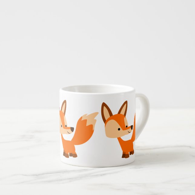 Niedlich Friendly Cartoon Fox Espresso Tasse (Vorderseite Rechts)
