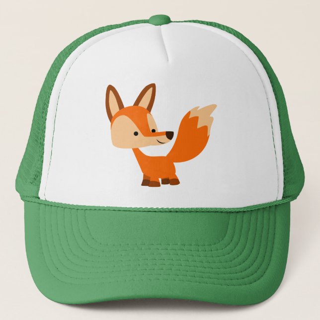 Niedlich Friendly Cartoon Fox Hat Truckerkappe (Vorderseite)