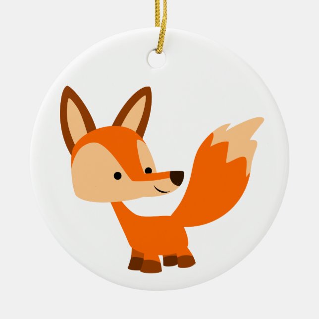 Niedlich Friendly Cartoon Fox Ornament (Vorne)