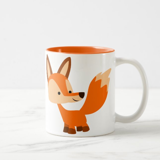Niedlich Friendly Cartoon Fox Tasse (Rechts)