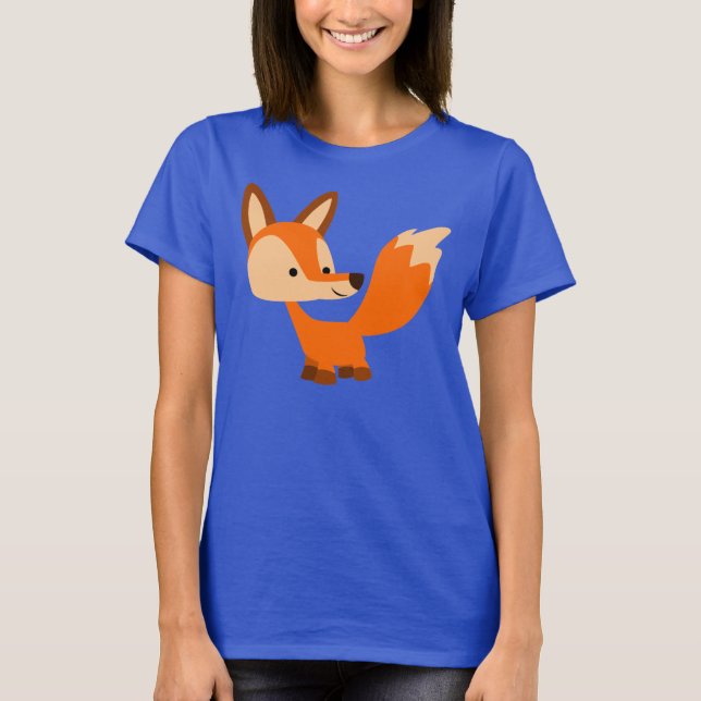 Niedlich Friendly Cartoon Fox Women T - Shirt (Vorderseite)