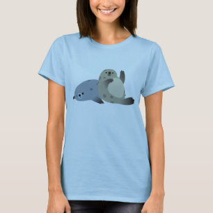 Niedlich Friendly Cartoon Hafen Siegel Frauen T - T-Shirt