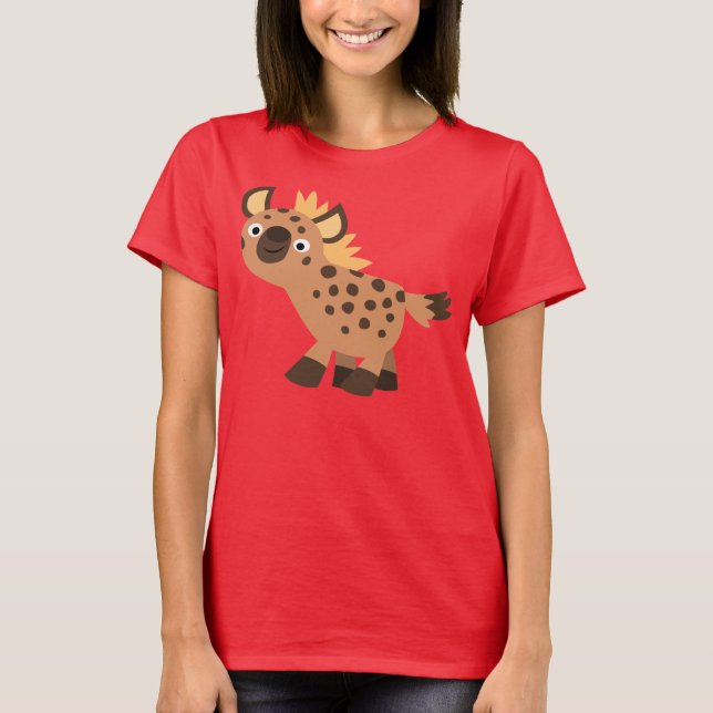 Niedlich Friendly Cartoon Hyena Women T - Shirt (Vorderseite)