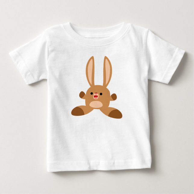 Niedlich Friendly Cartoon Rabbit Baby T - Shirt (Vorderseite)