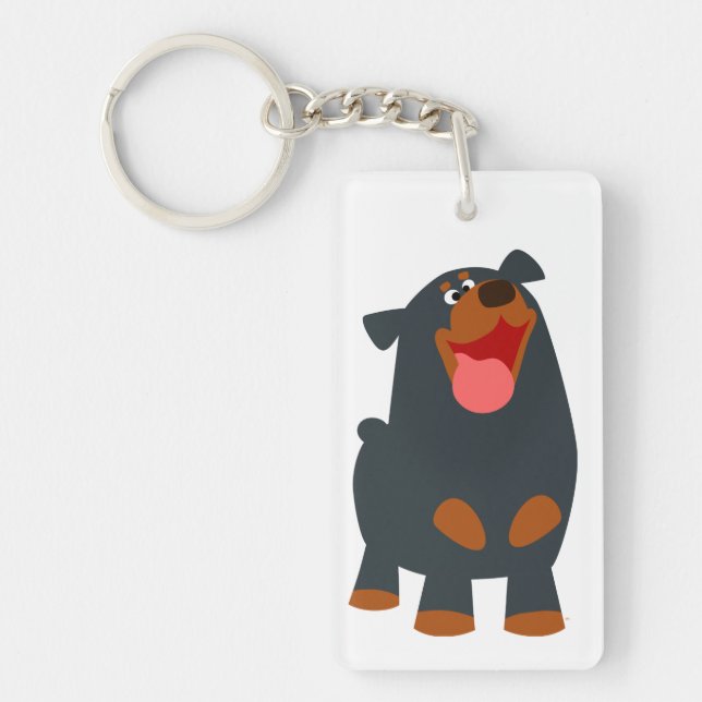 Niedlich Friendly Cartoon Rottweiler Akryllischer  Schlüsselanhänger (Vorderseite)