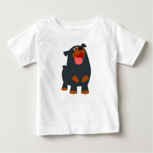 Niedlich Friendly Cartoon Rottweiler Baby T - Shir T-shirt