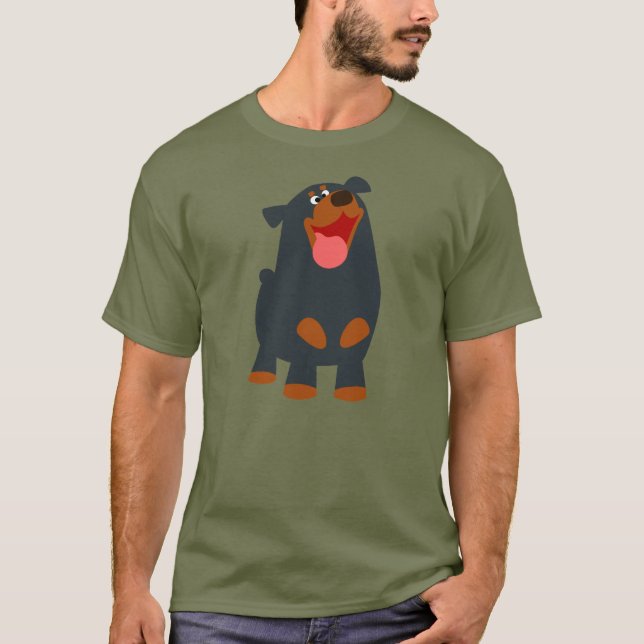 Niedlich Friendly Cartoon Rottweiler T - Shirt (Vorderseite)