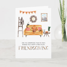 Niedlich Friendsgiving Erntedank Grußkarte Feiertagskarte