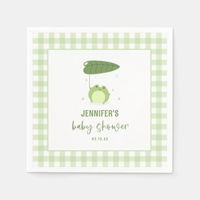 Niedlich Frog Baby Dusche Serviette (Vorderseite)