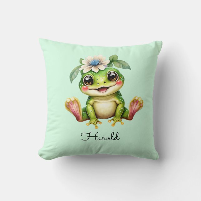 Niedlich Frog Baby Kinderzimmer Kissen (Vorderseite)