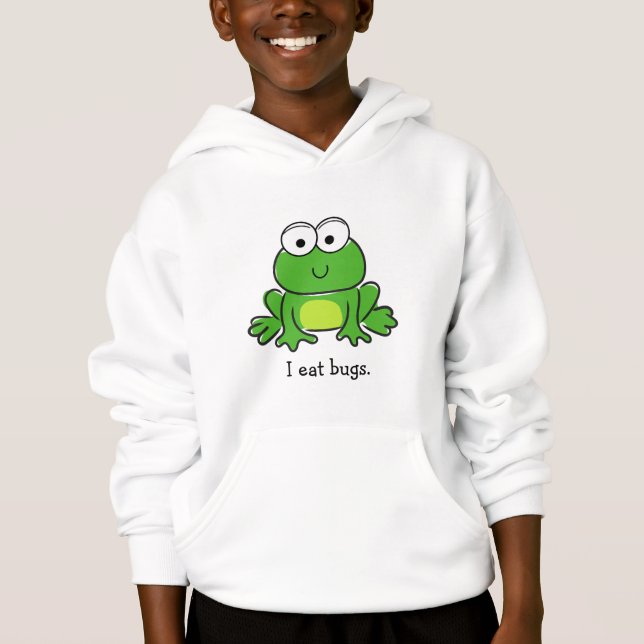 Niedlich Frog Child's Hoodie - Ich esse Käfer. (Vorderseite)