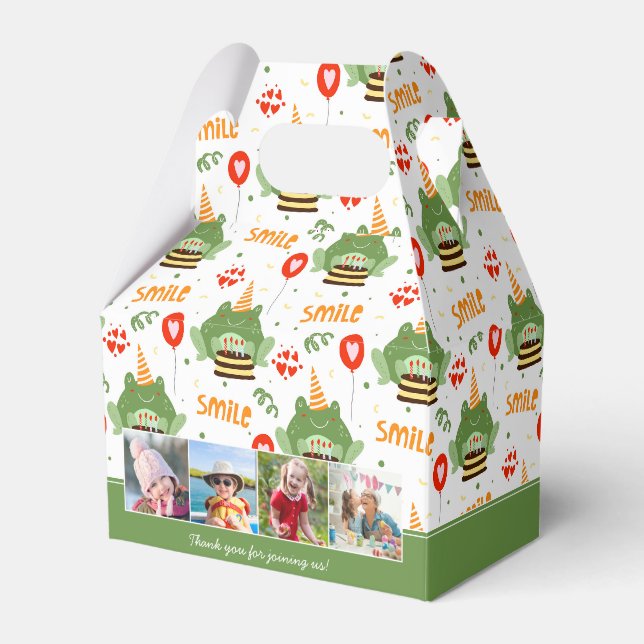 Niedlich Frog Pattern Happy Birthday Foto Vielen D Geschenkschachtel (Vorderseite)