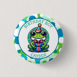 Niedlich Frog Themed Boy's Birthday Boy Button