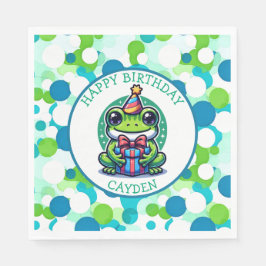 Niedlich Frog Themed Boy's Birthday Boy Serviette