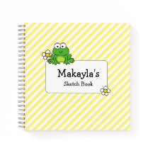 Niedlich Frog Yellow and White Stripe Spirale Note