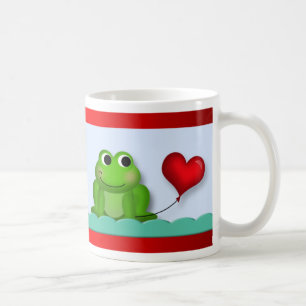 Niedlich Froggy Heart Balloon Valentine's Day Tass Kaffeetasse