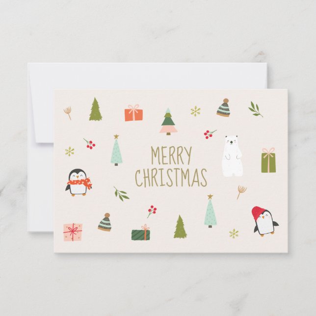 Niedlich frohe Weihnachten (Vorderseite)