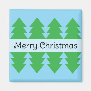 Niedlich frohe Weihnachten Einfache Baumdesign Bla Magnet