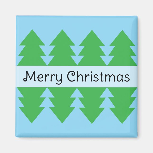 Niedlich frohe Weihnachten Einfache Baumdesign Bla Magnet (Vorne)