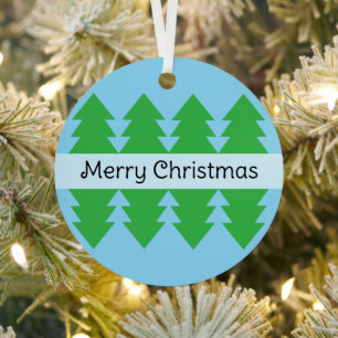 Niedlich frohe Weihnachten Einfache Baumdesign Bla Ornament Aus Metall