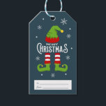 Niedlich frohe Weihnachten - Elf des Weihnachtsman Geschenkanhänger<br><div class="desc">Niedlicher froher Weihnachts-Elf-Geschenk-Tag,  leicht anpassen</div>