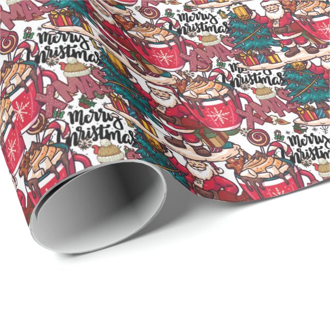 Niedlich frohe Weihnachten - Feiertag Geschenkpapier (Rolleneckpunkt)