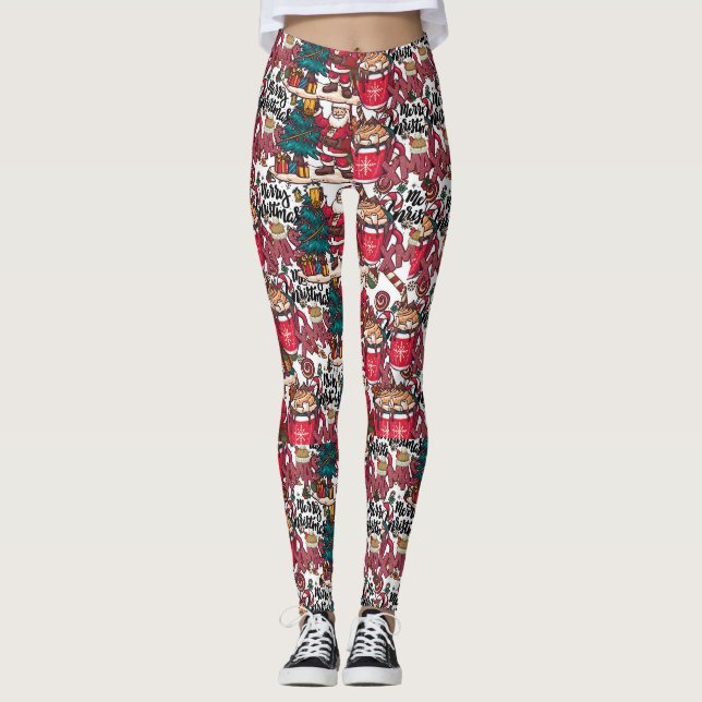 Niedlich frohe Weihnachten - Feiertag Leggings (Vorderseite)