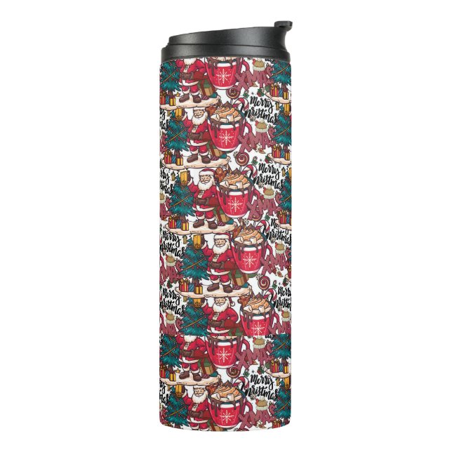 Niedlich frohe Weihnachten - Feiertag Thermosbecher (Nach links gedreht)