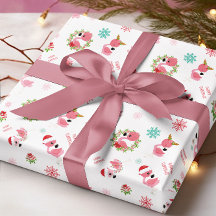 Niedlich frohe Weihnachten Flamingo Snowflake