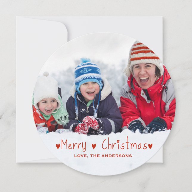 Niedlich frohe Weihnachten | Fotokarte für den Url (Vorderseite)