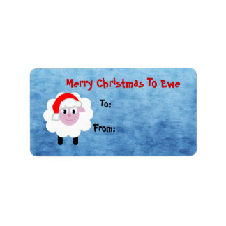 Niedlich frohe Weihnachten für Ewe Sheep Adressaufkleber