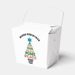 Niedlich frohe Weihnachten Grün und Roter Friedens Geschenkschachtel