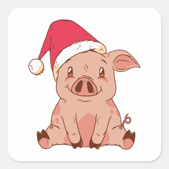 Niedlich frohe Weihnachten Quadratischer Aufkleber (Vorderseite)