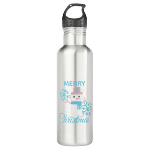 Niedlich Frohe Weihnachten Snowman Snowflakes Char Edelstahlflasche