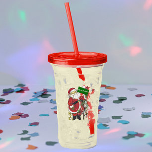 Niedlich frohe Weihnachten Weihnachtsmänner Kleine Acryltrinkbecher