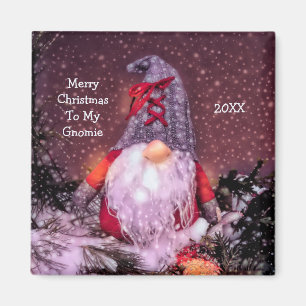 Niedlich frohe Weihnachten Whimsical Gnome Holiday Magnet