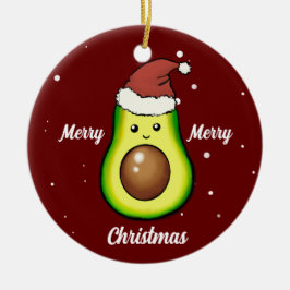 Niedlich frohe Weihnachts-Avocado-Keramik Keramik Ornament