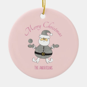 Niedlich Frohe Weihnachts-Hahnentrittmuster Mode S Keramik Ornament