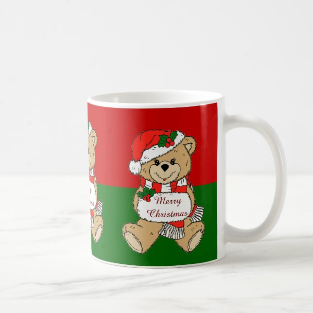 Niedlich frohe Weihnachtsbären Kaffeetasse (Rechts)